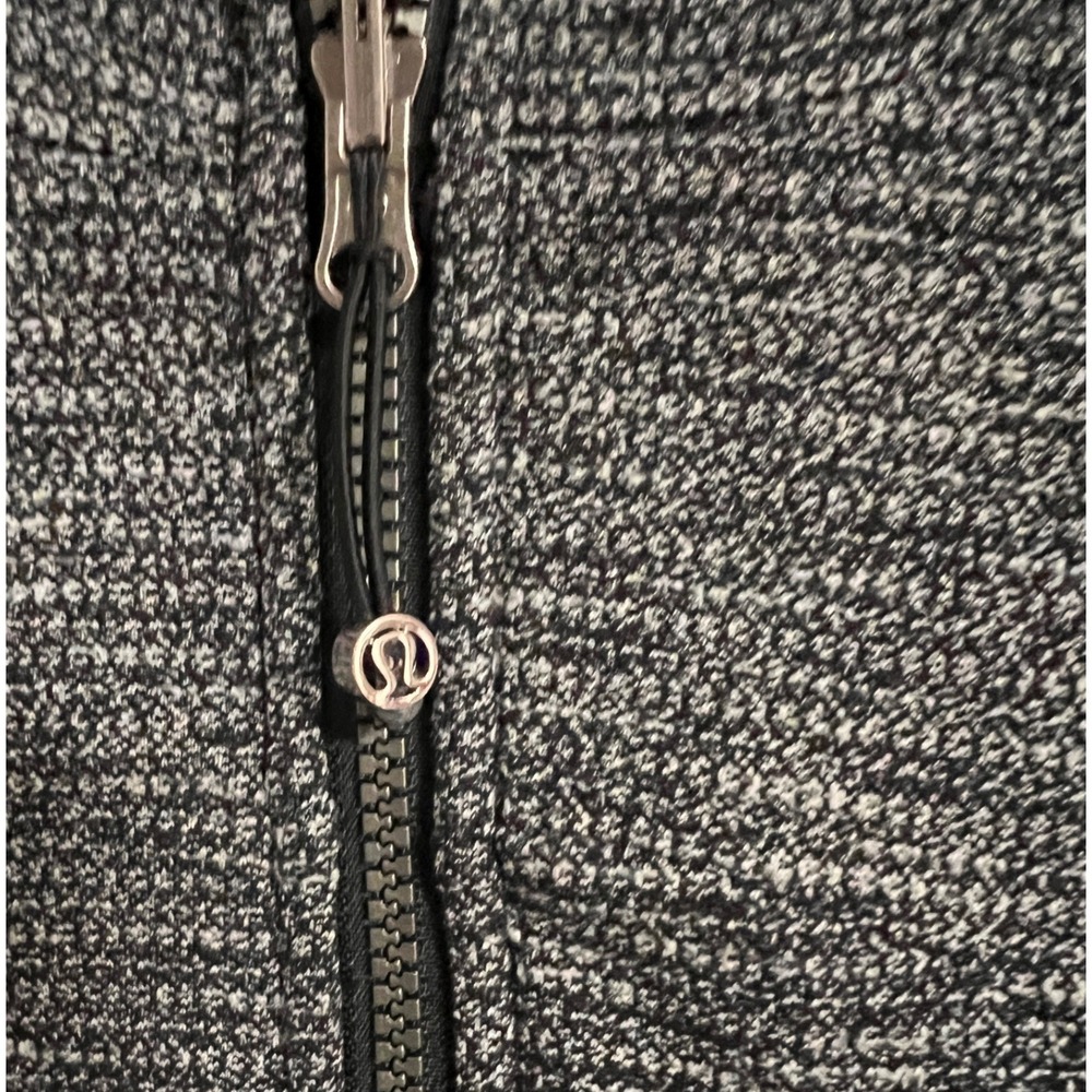 Lululemon Daily Yoga Jacket Womens 6 Coco Pique Black Gray Full Zip Thumbholes - Picture 4 of 14